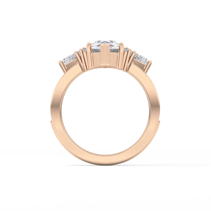 Hexagon Cluster Lab Grown Diamond Engagement Ring