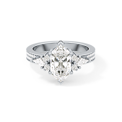 Hexagon Cluster Lab Grown Diamond Engagement Ring