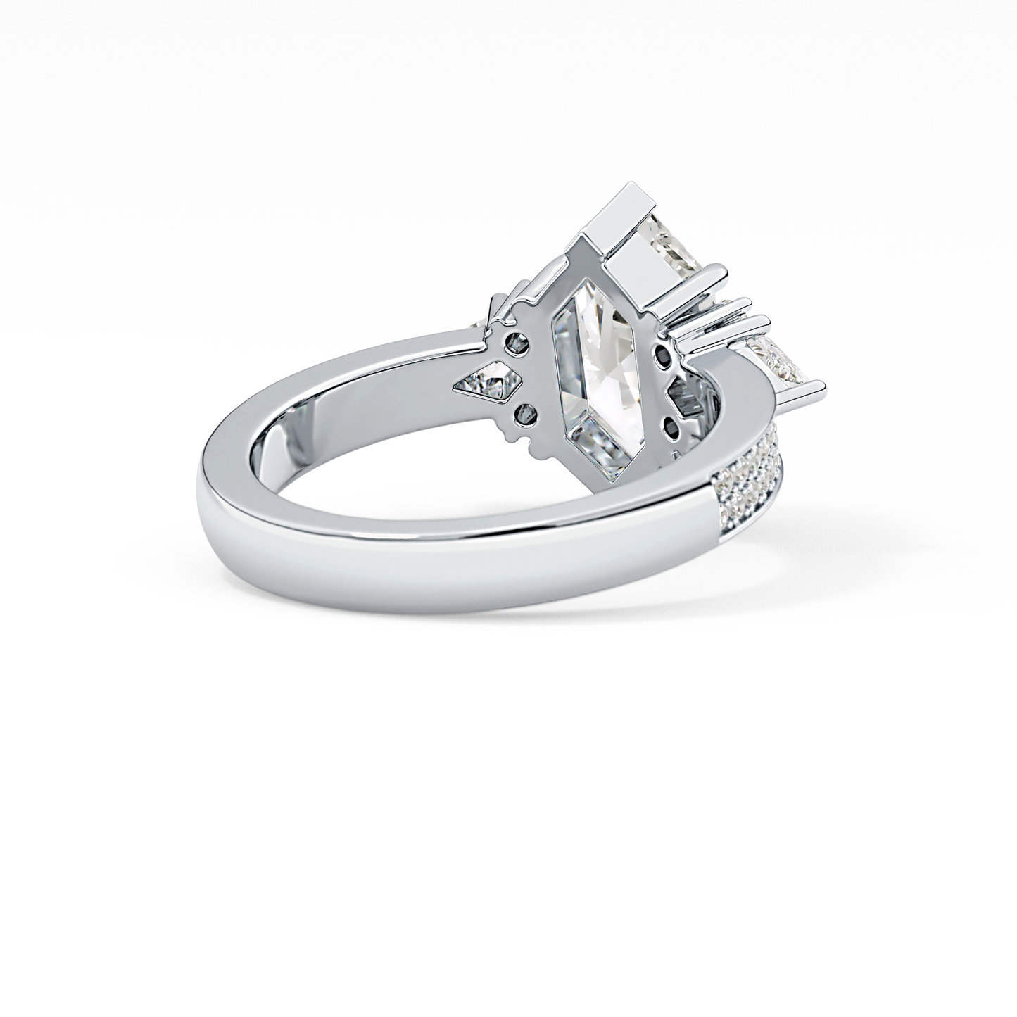 Hexagon Cluster Lab Grown Diamond Engagement Ring