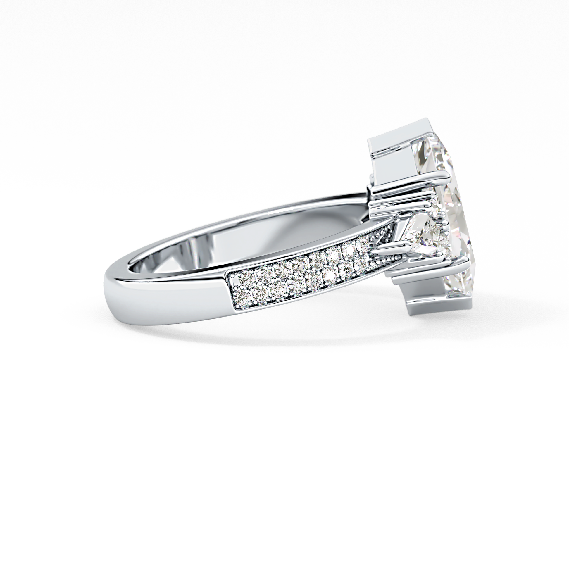 Hexagon Cluster Lab Grown Diamond Engagement Ring
