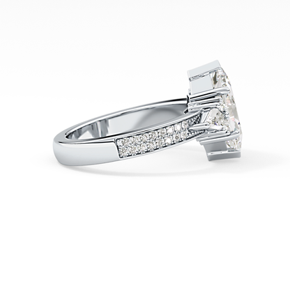 Hexagon Cluster Lab Grown Diamond Engagement Ring