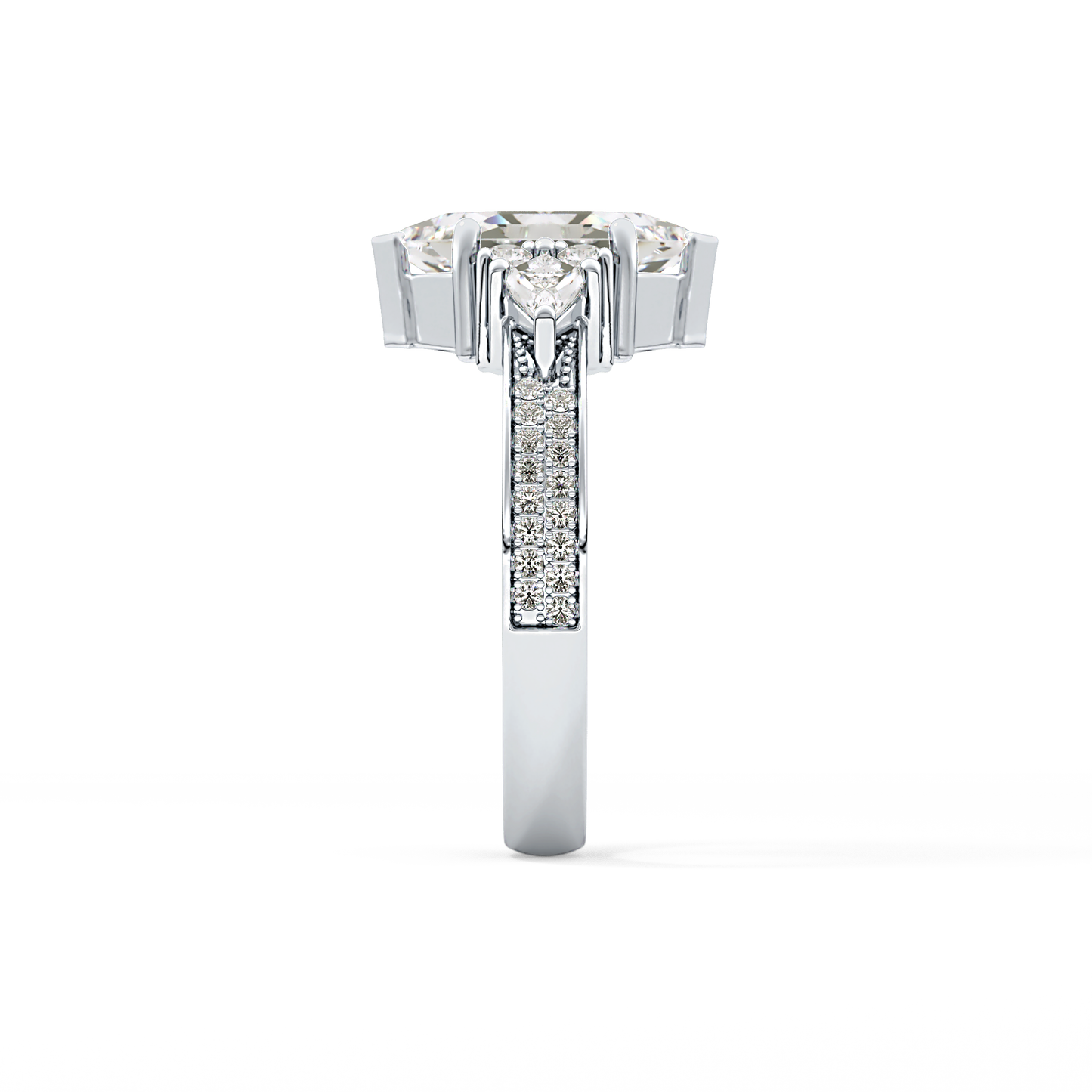 Hexagon Cluster Lab Grown Diamond Engagement Ring