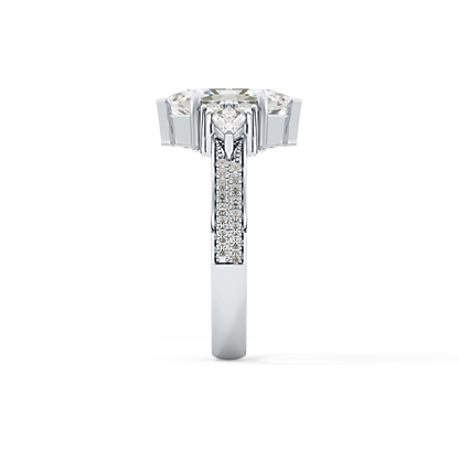 Hexagon Cluster Lab Grown Diamond Engagement Ring