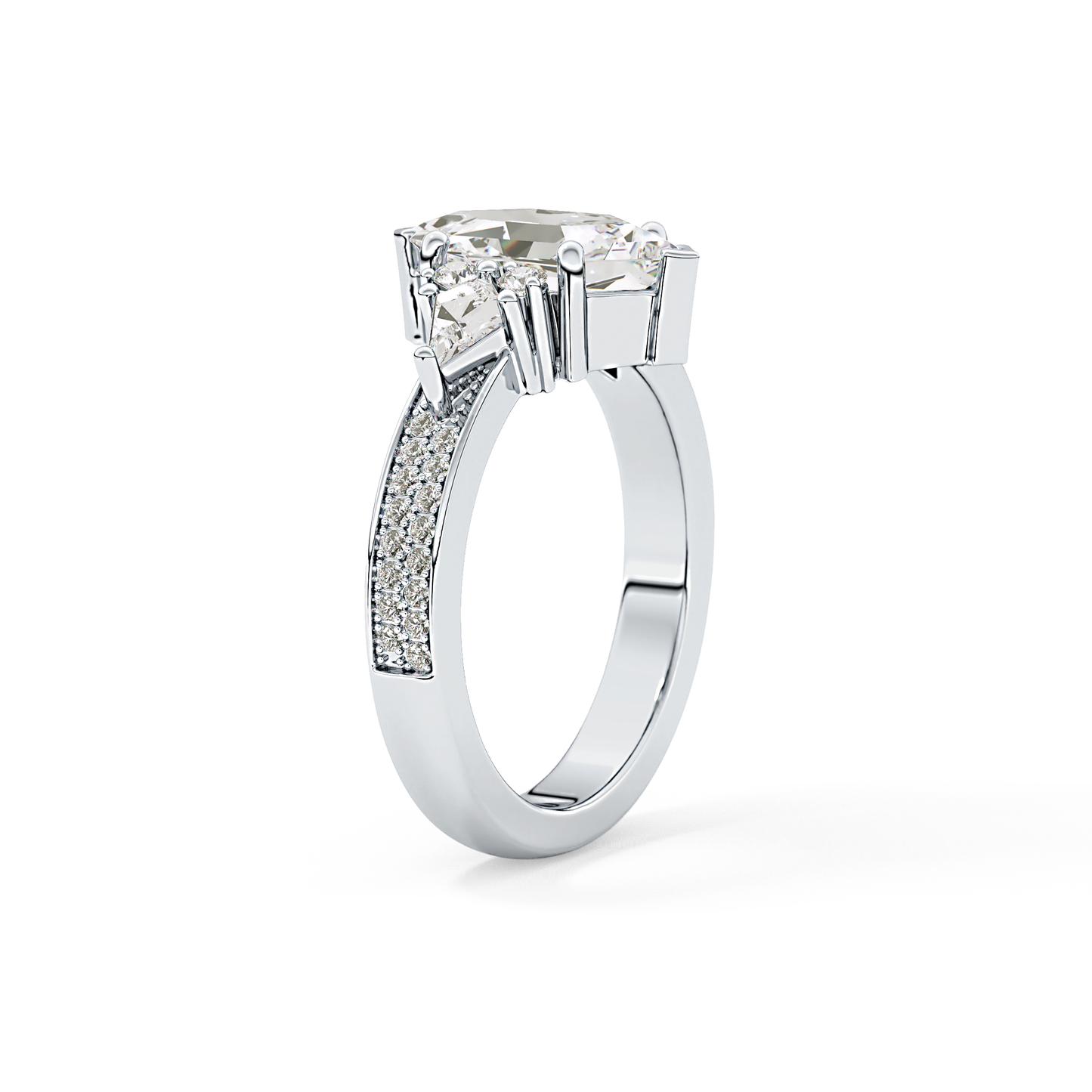 Hexagon Cluster Lab Grown Diamond Engagement Ring