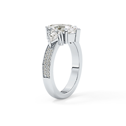 Hexagon Cluster Lab Grown Diamond Engagement Ring