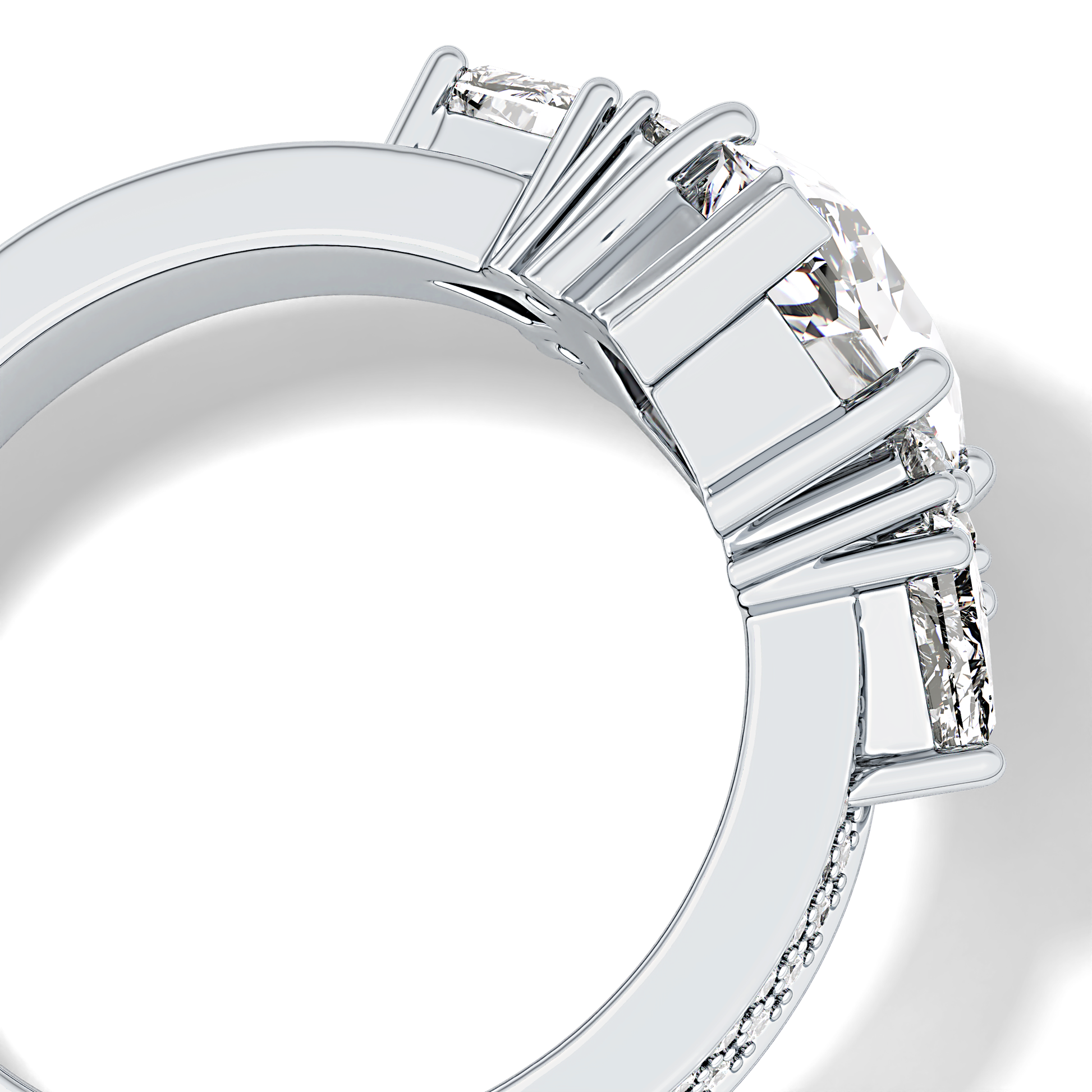 Hexagon Cluster Lab Grown Diamond Engagement Ring