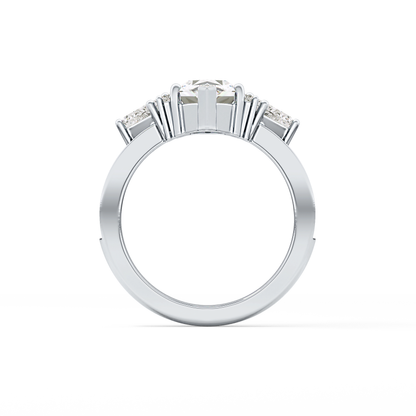 Hexagon Cluster Lab Grown Diamond Engagement Ring