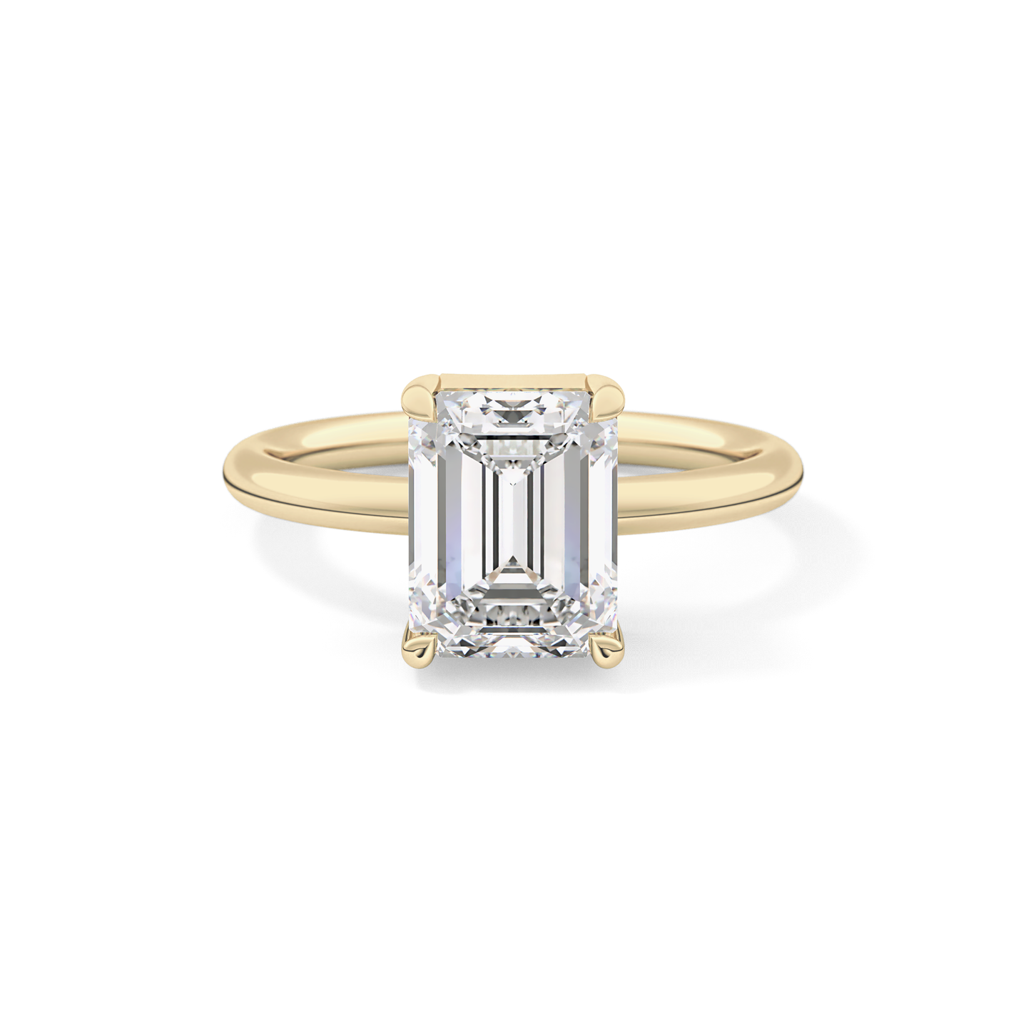 Emerald Solitaire Lab Grown Diamond Engagement Ring