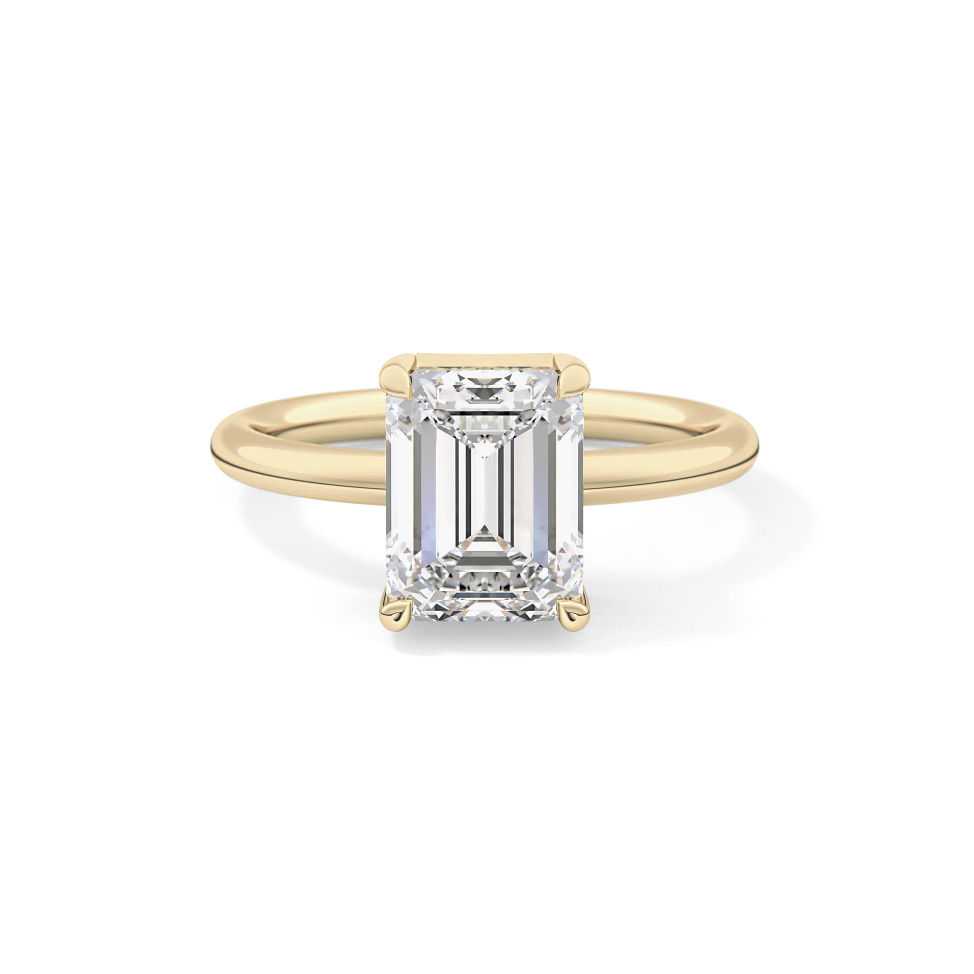 Emerald Solitaire Lab Grown Diamond Engagement Ring
