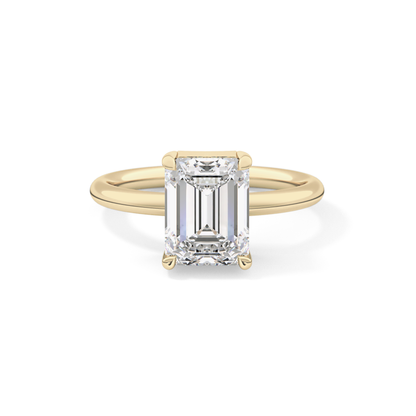 Emerald Solitaire Lab Grown Diamond Engagement Ring