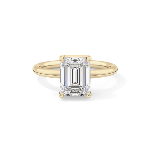 Emerald Solitaire Lab Grown Diamond Engagement Ring