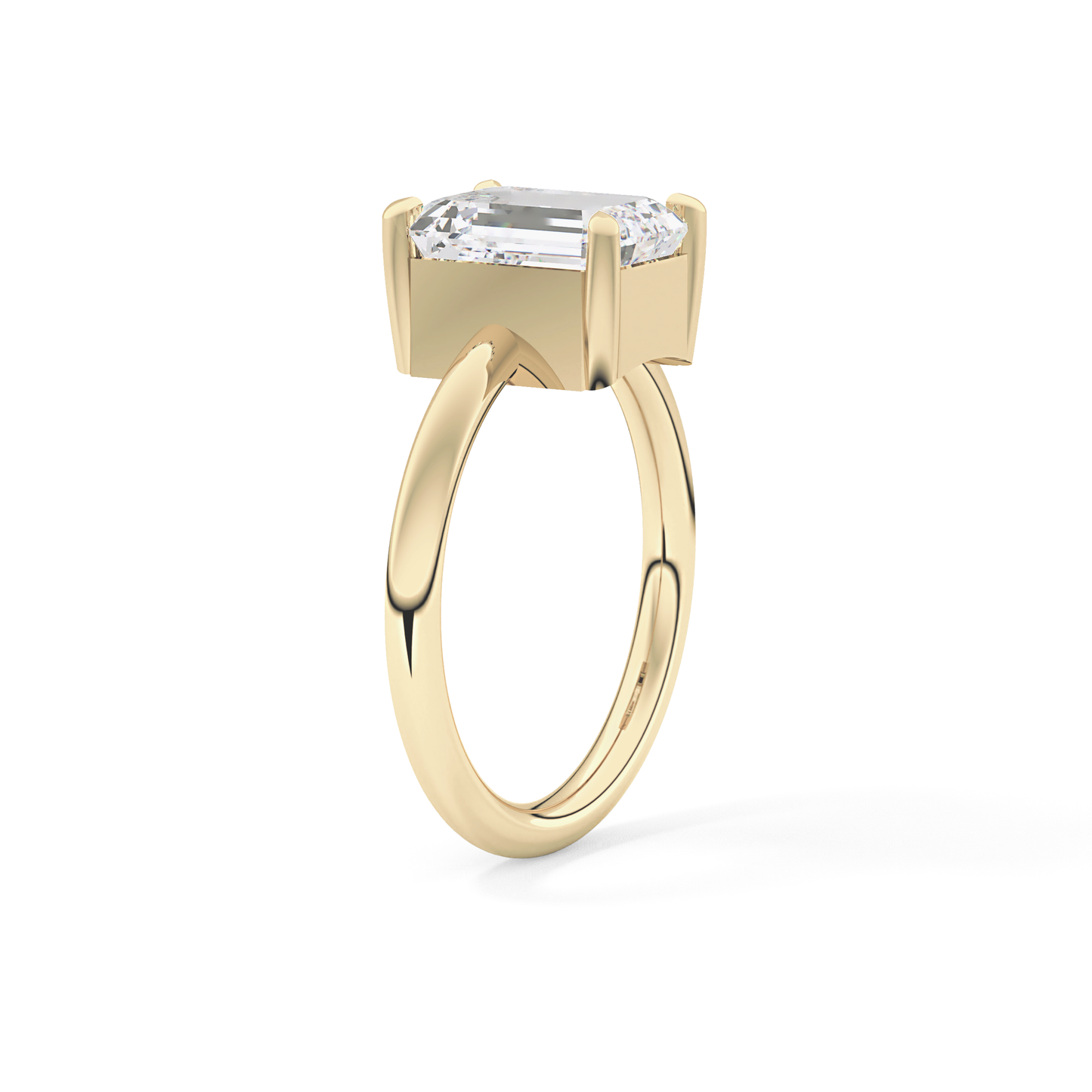 Emerald Solitaire Lab Grown Diamond Engagement Ring