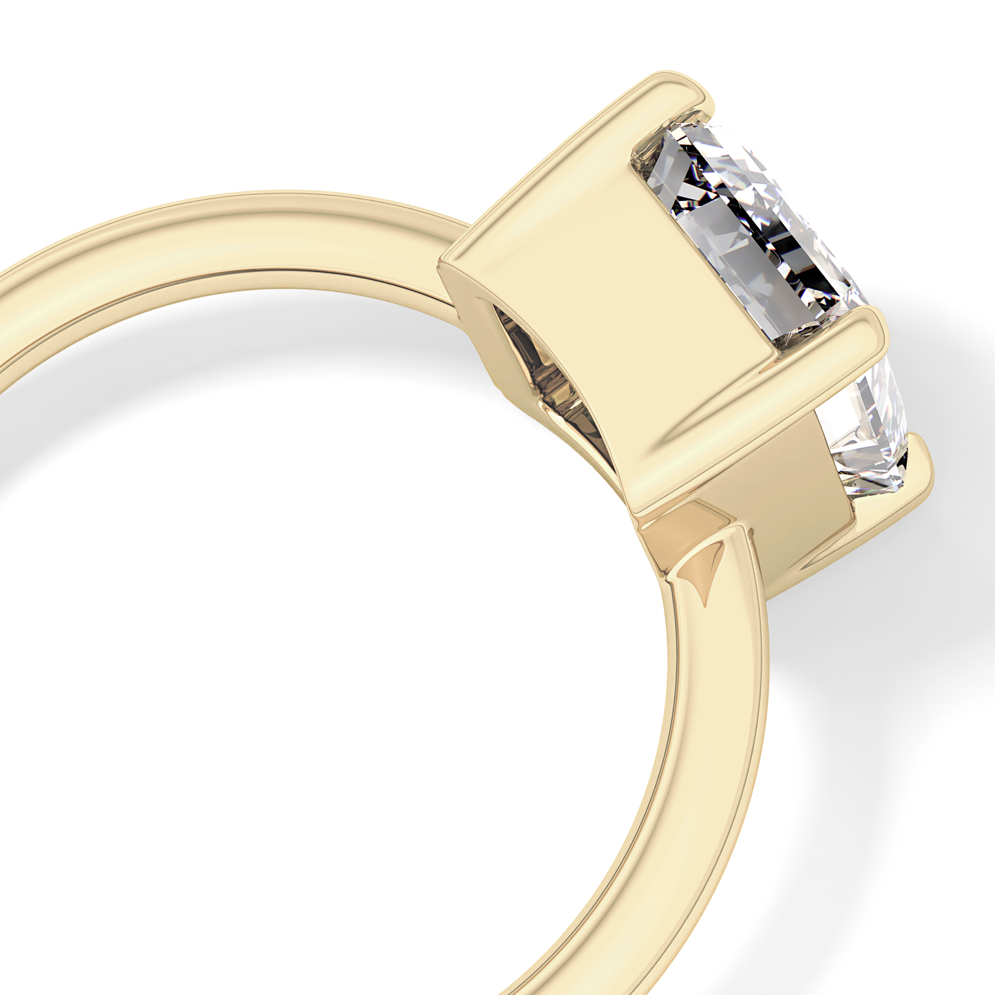 Emerald Solitaire Lab Grown Diamond Engagement Ring
