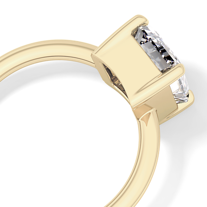 Emerald Solitaire Lab Grown Diamond Engagement Ring