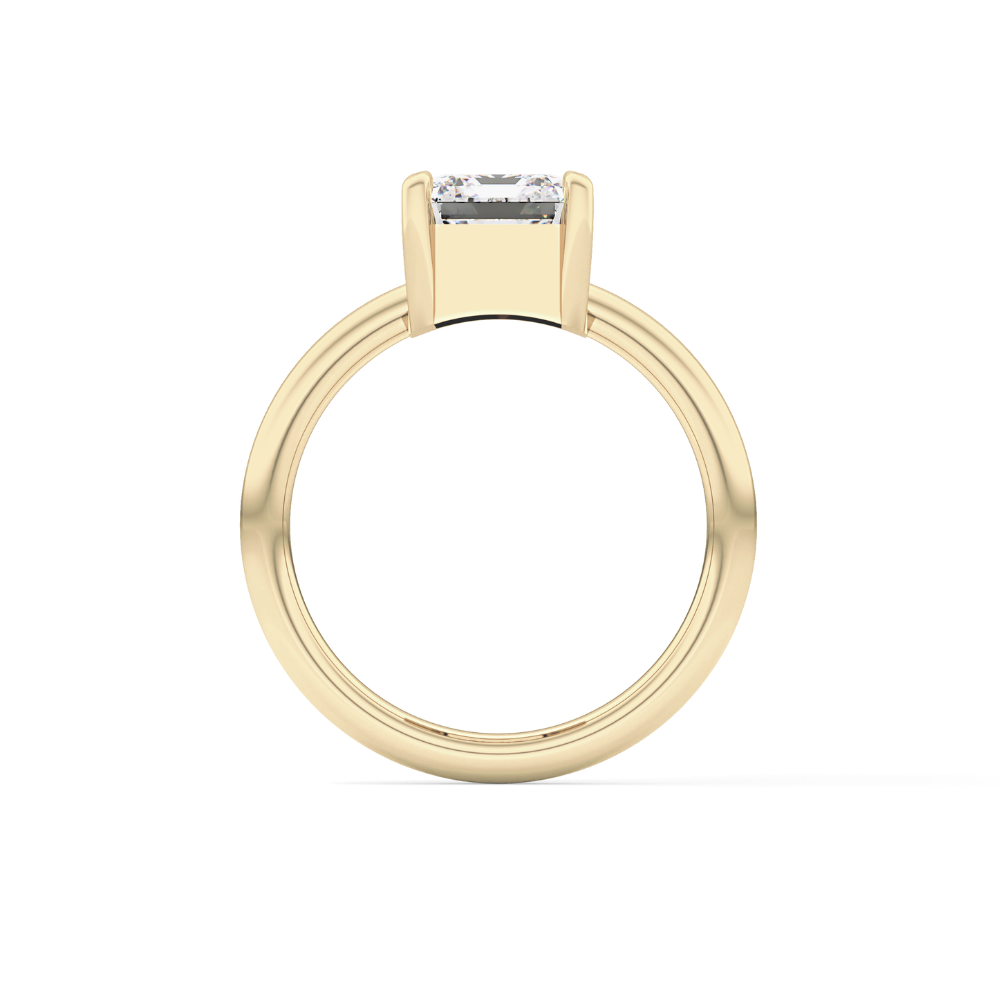 Emerald Solitaire Lab Grown Diamond Engagement Ring