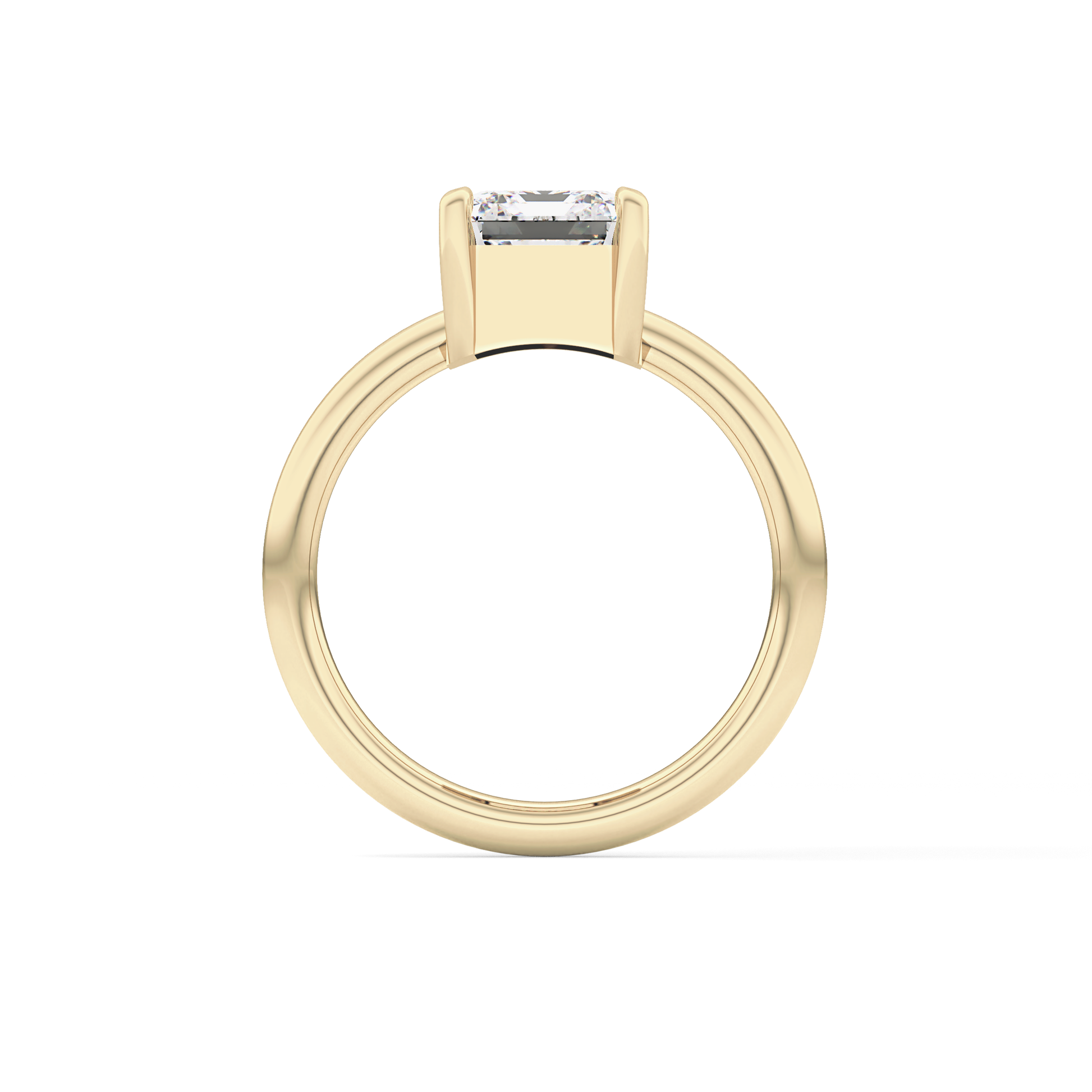 Emerald Solitaire Lab Grown Diamond Engagement Ring