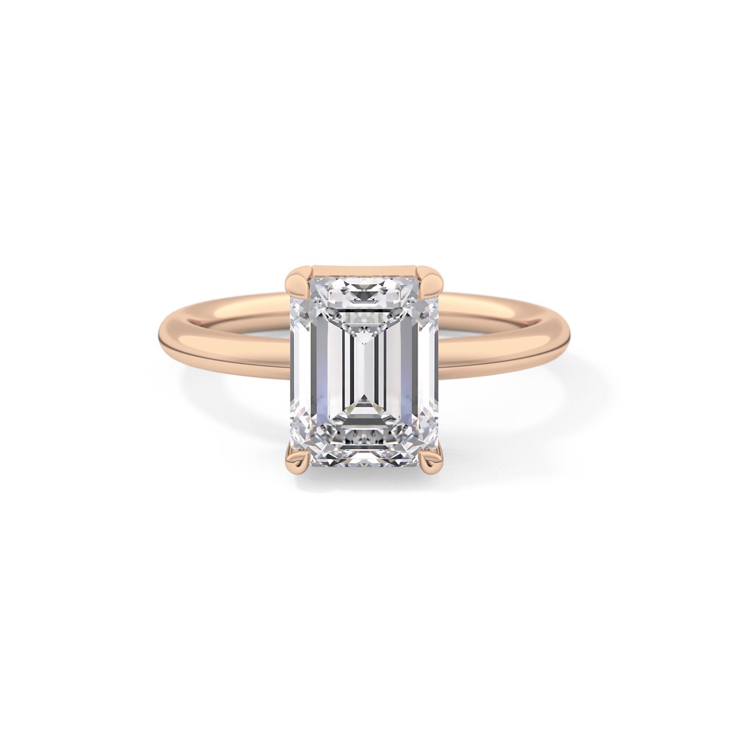Emerald Solitaire Lab Grown Diamond Engagement Ring