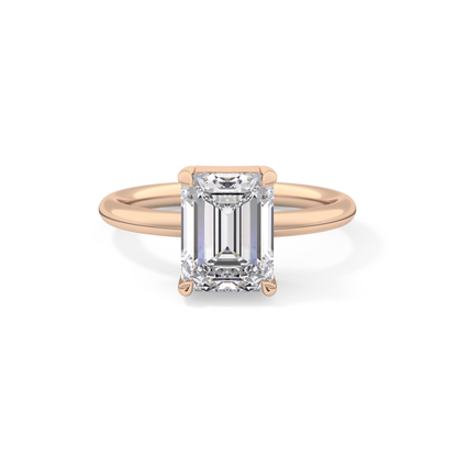 Emerald Solitaire Lab Grown Diamond Engagement Ring