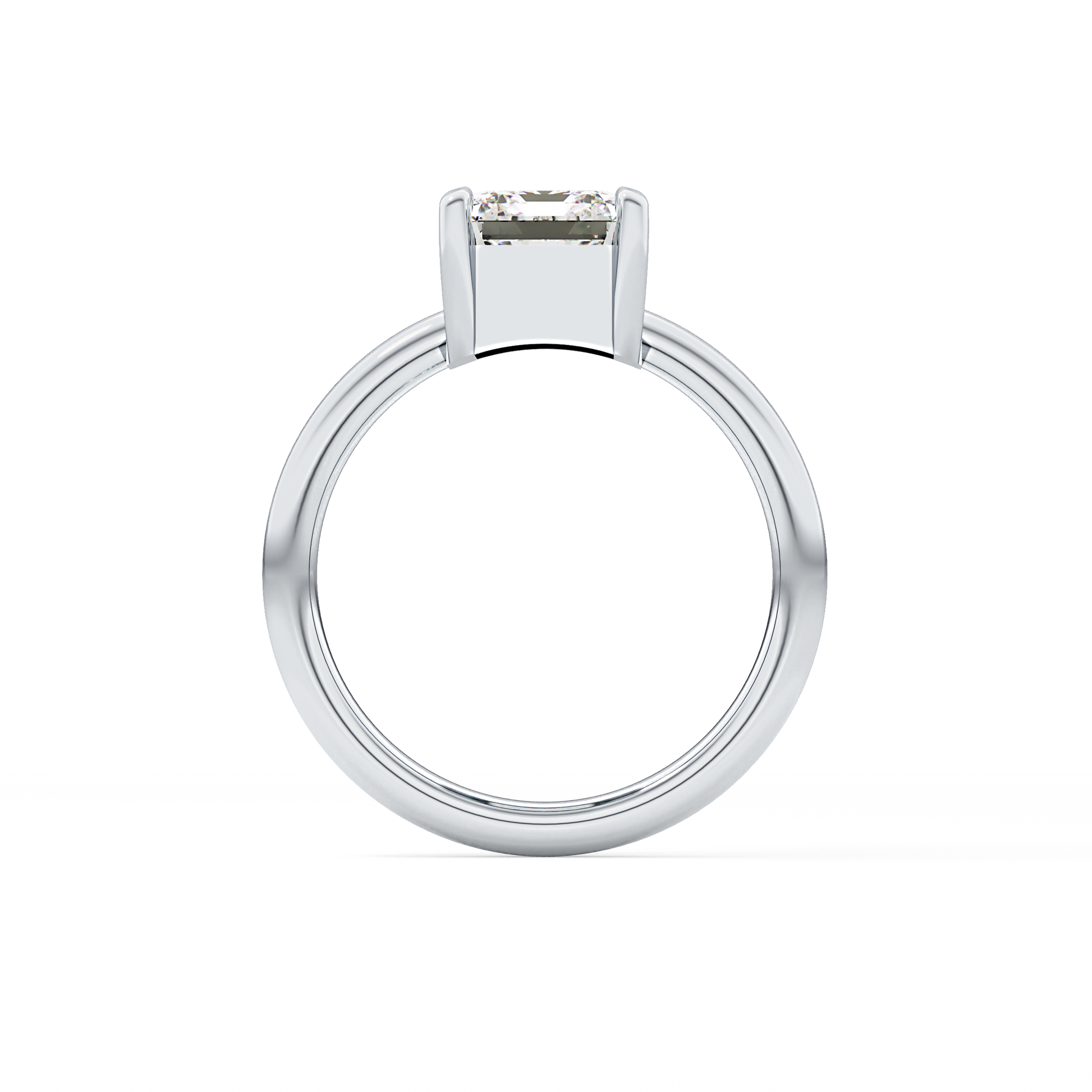 Emerald Solitaire Lab Grown Diamond Engagement Ring