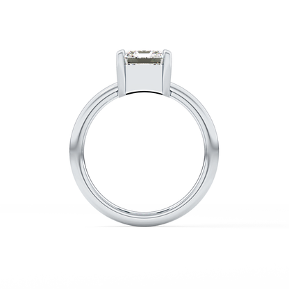 Emerald Solitaire Lab Grown Diamond Engagement Ring