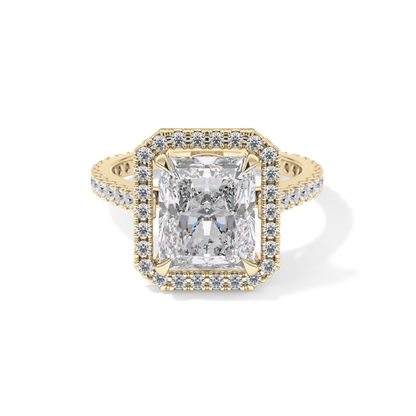 Radiant Halo & Pave Lab Grown Diamond Engagement Ring