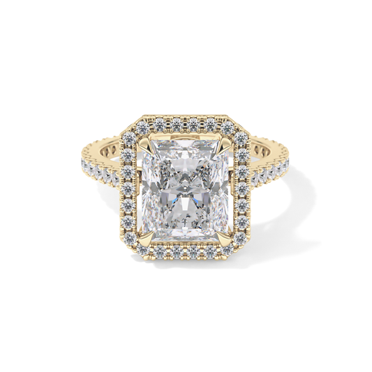 Radiant Halo & Pave Lab Grown Diamond Engagement Ring