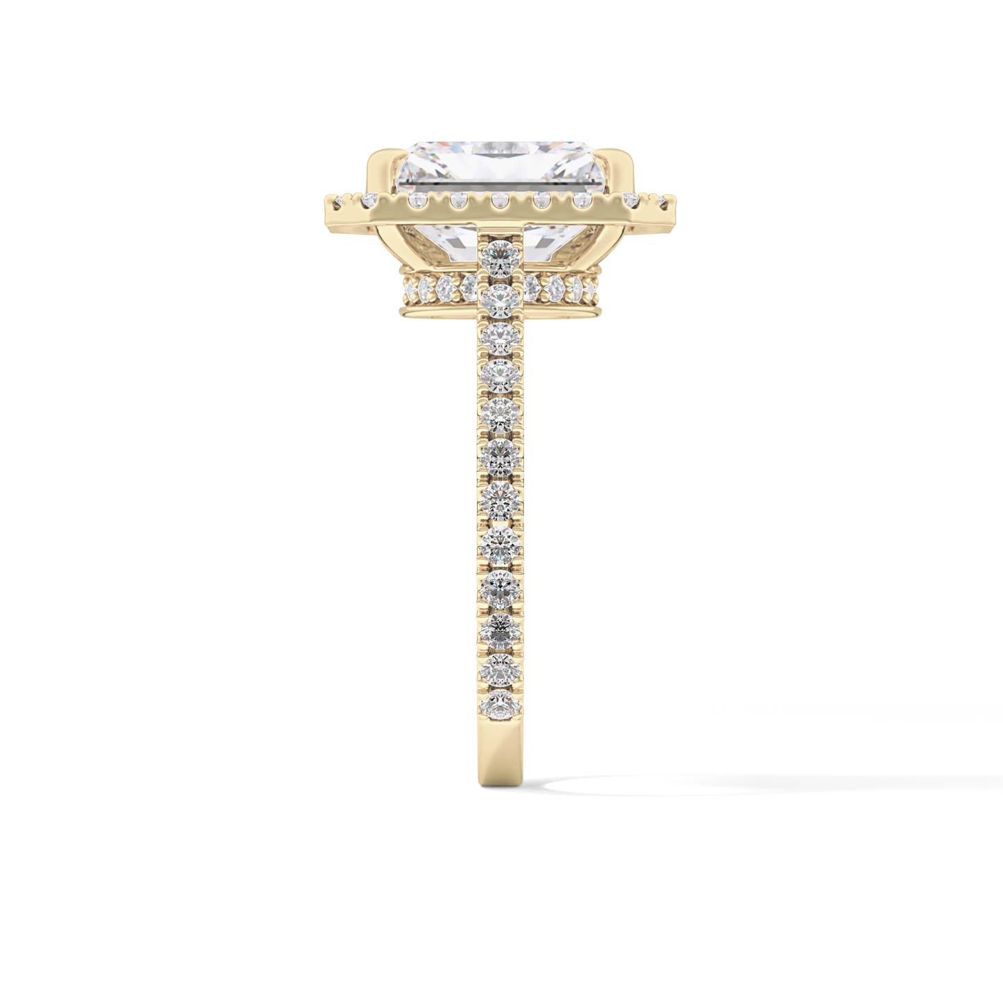 Radiant Halo & Pave Lab Grown Diamond Engagement Ring