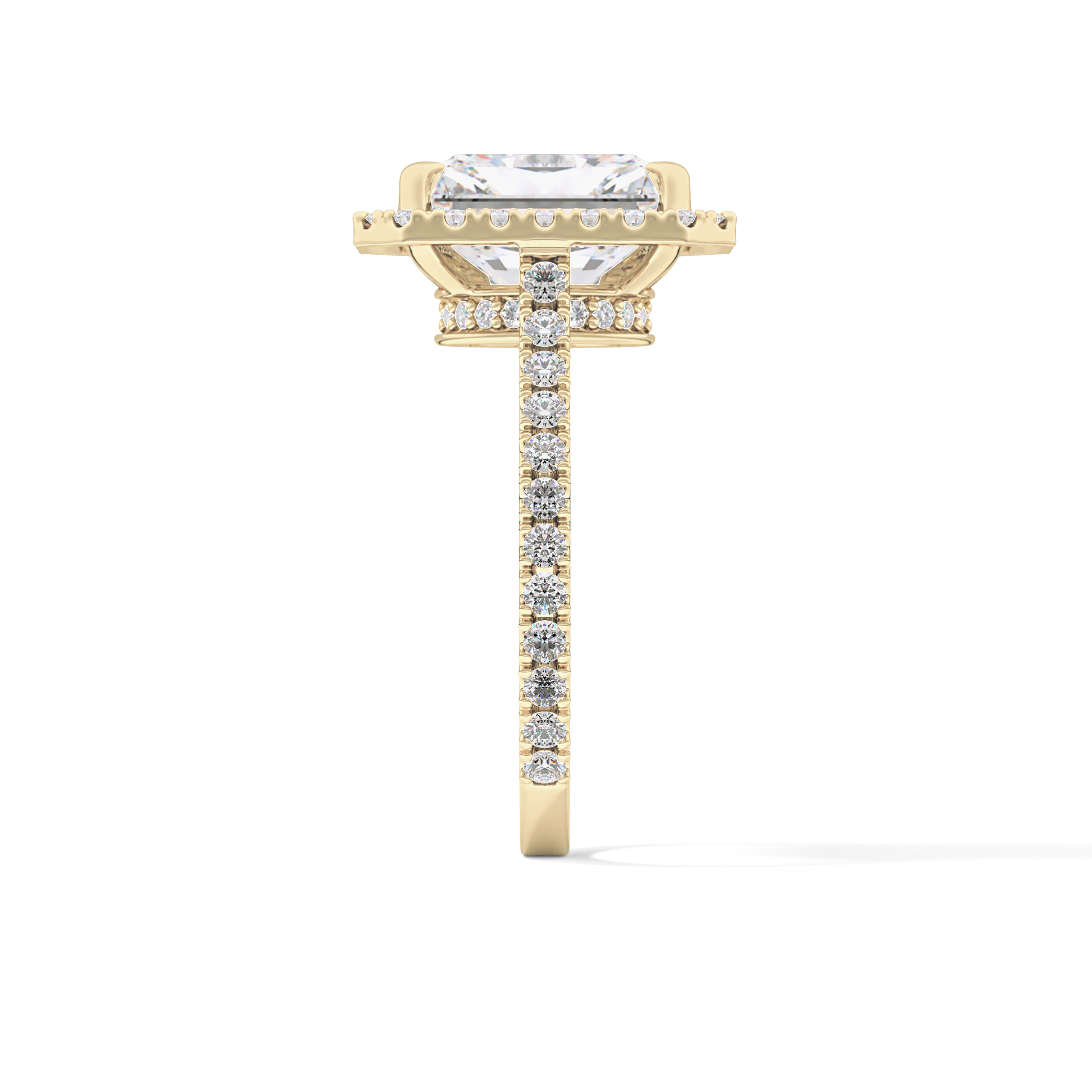Radiant Halo & Pave Lab Grown Diamond Engagement Ring