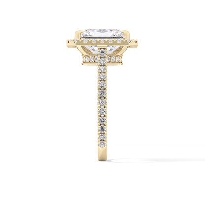Radiant Halo & Pave Lab Grown Diamond Engagement Ring