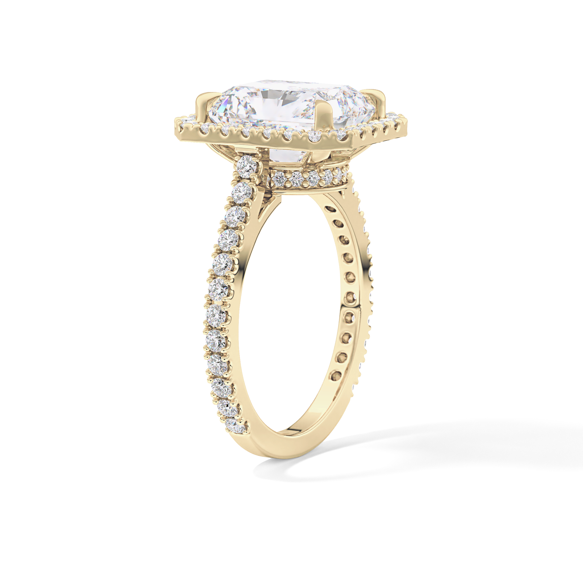Radiant Halo & Pave Lab Grown Diamond Engagement Ring