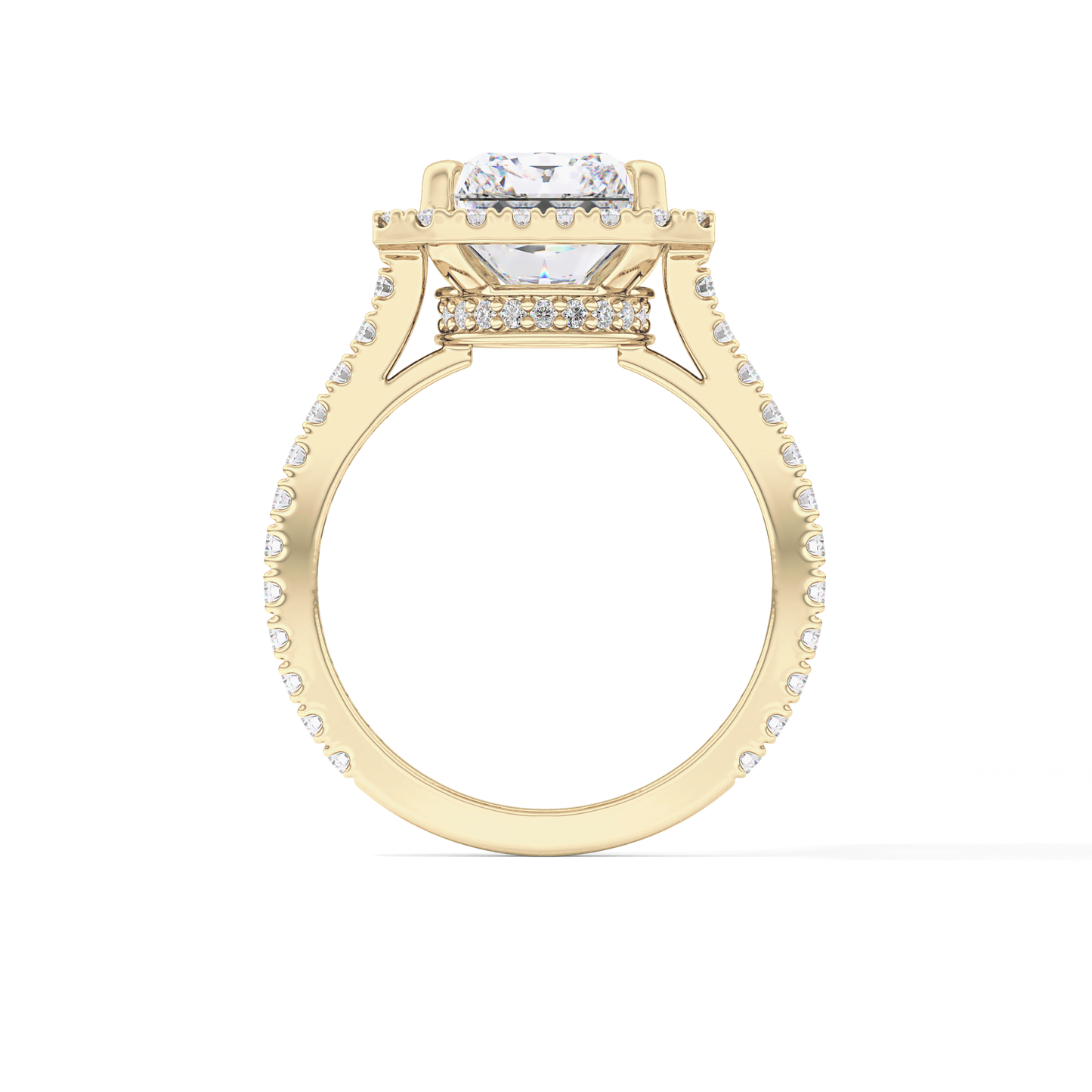 Radiant Halo & Pave Lab Grown Diamond Engagement Ring