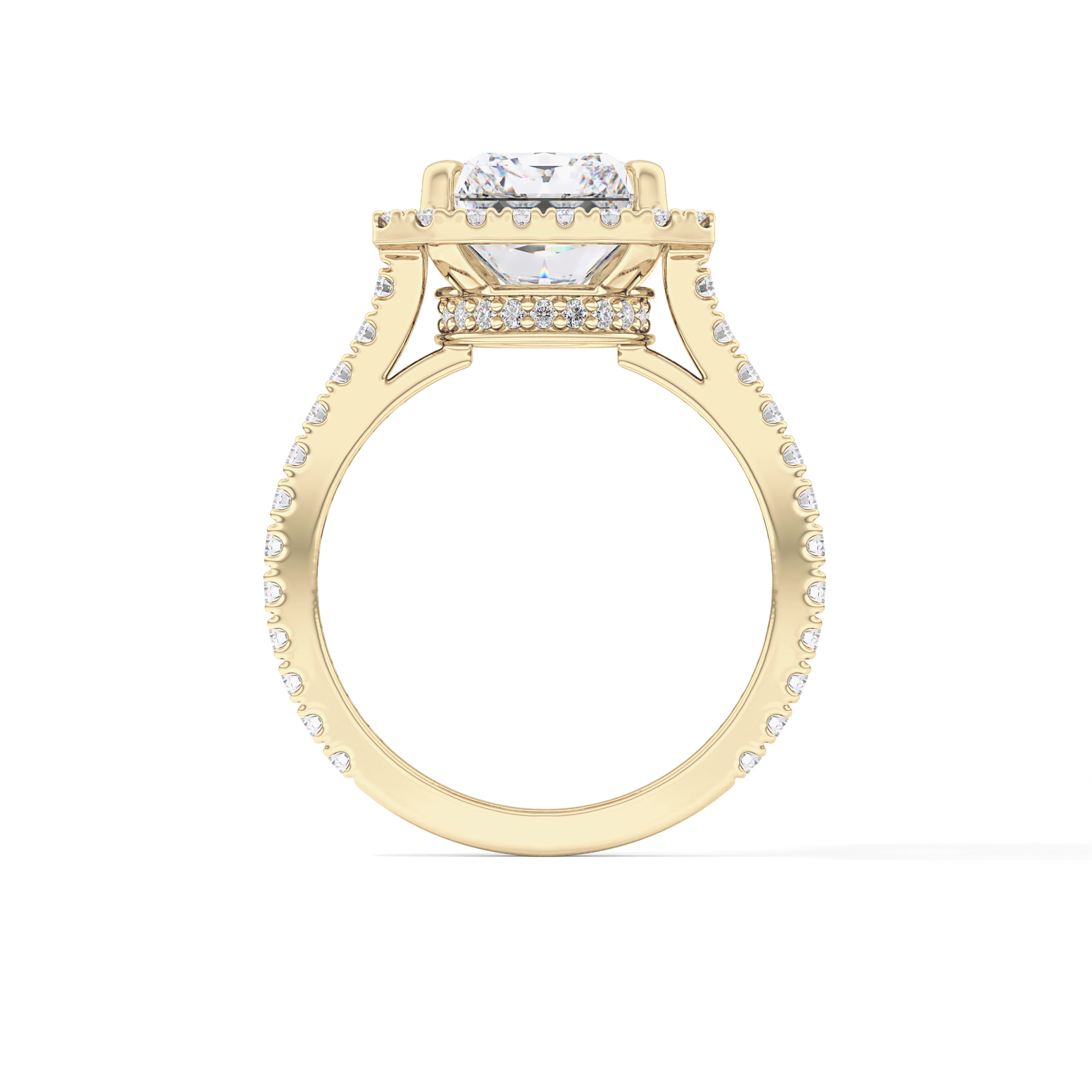 Radiant Halo & Pave Lab Grown Diamond Engagement Ring