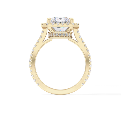 Radiant Halo & Pave Lab Grown Diamond Engagement Ring