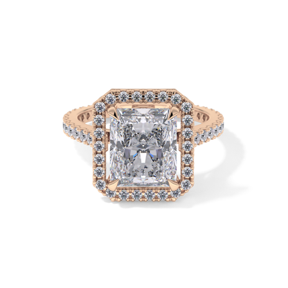 Radiant Halo & Pave Lab Grown Diamond Engagement Ring