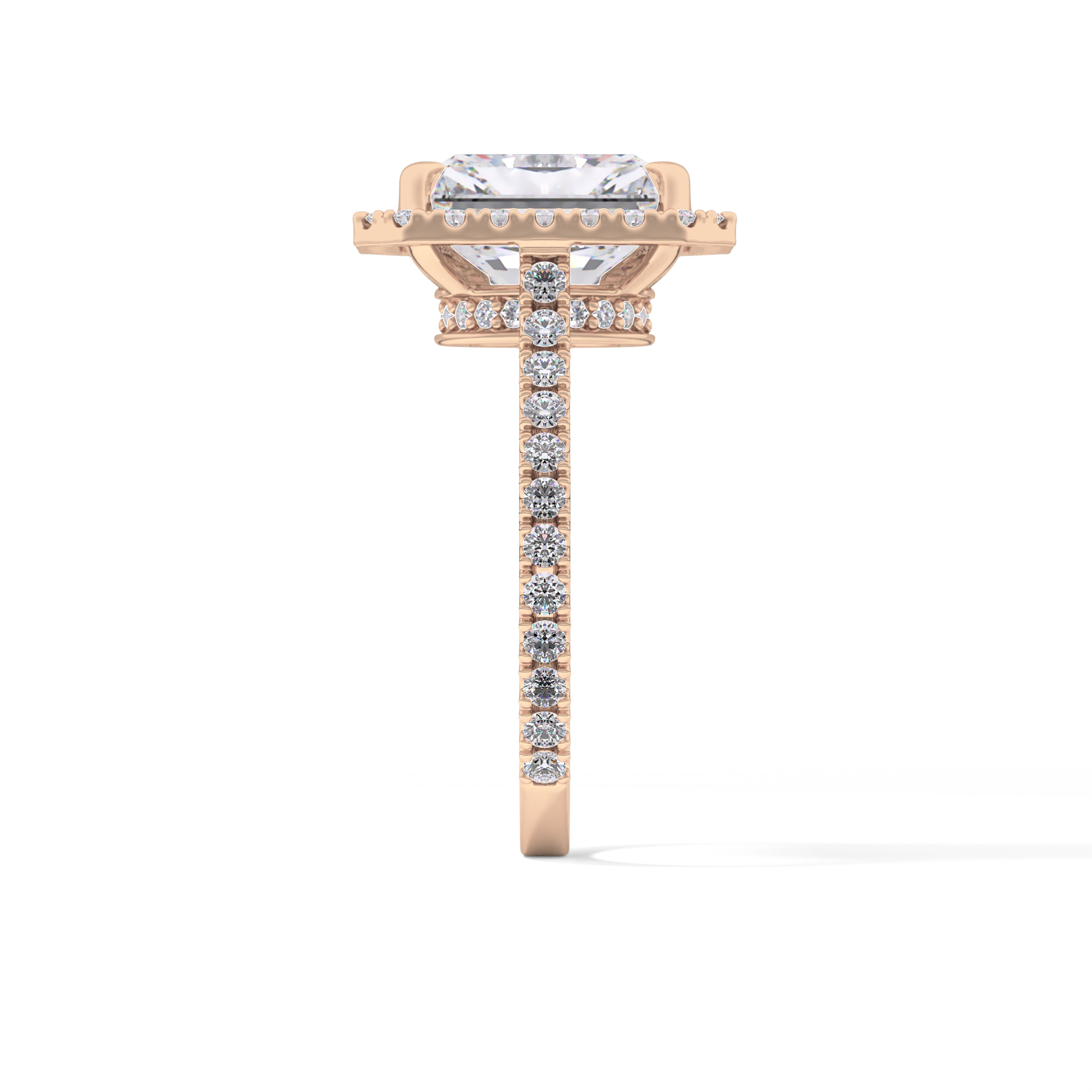 Radiant Halo & Pave Lab Grown Diamond Engagement Ring