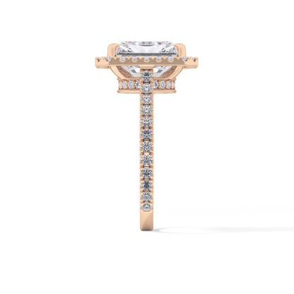 Radiant Halo & Pave Lab Grown Diamond Engagement Ring