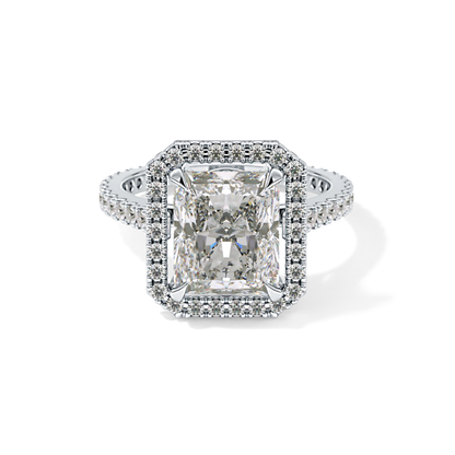 Radiant Halo & Pave Lab Grown Diamond Engagement Ring