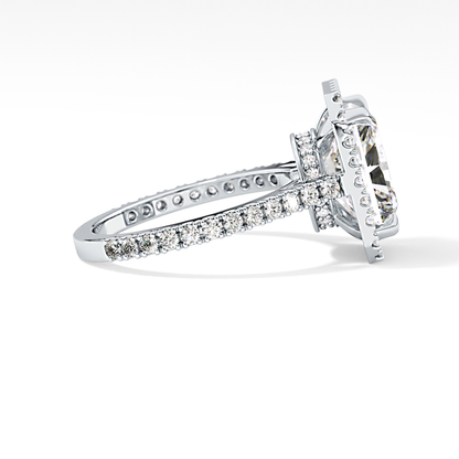 Radiant Halo & Pave Lab Grown Diamond Engagement Ring