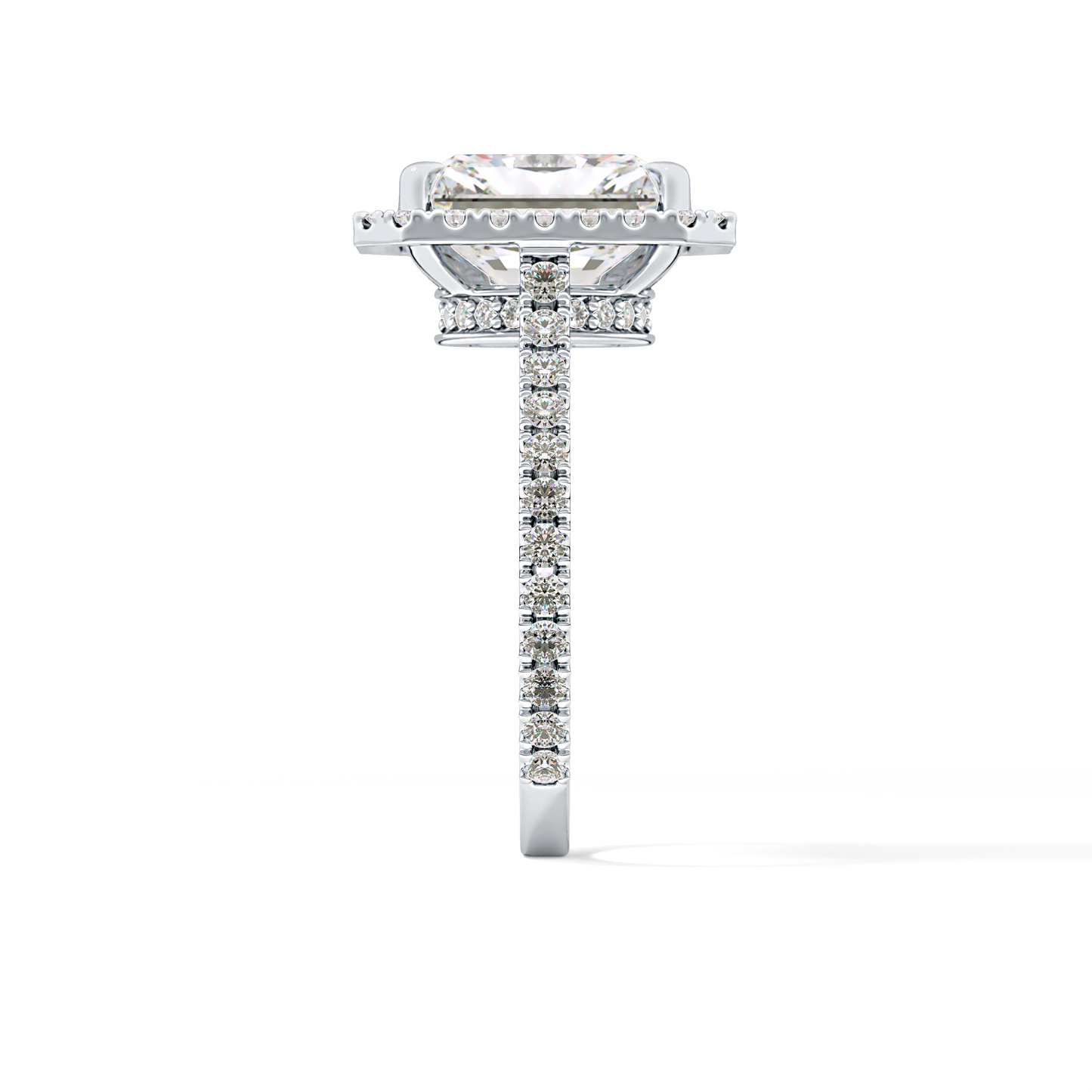 Radiant Halo & Pave Lab Grown Diamond Engagement Ring