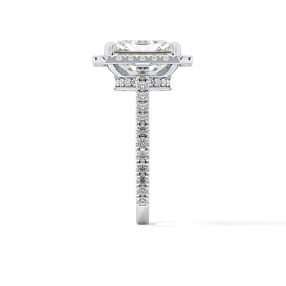 Radiant Halo & Pave Lab Grown Diamond Engagement Ring