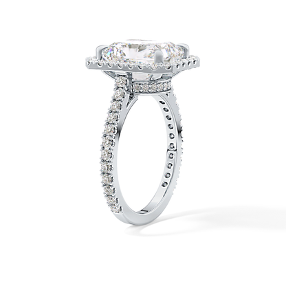 Radiant Halo & Pave Lab Grown Diamond Engagement Ring