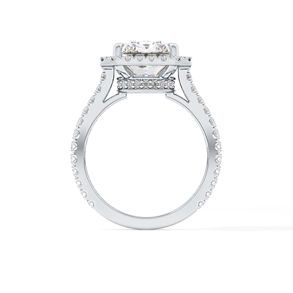 Radiant Halo & Pave Lab Grown Diamond Engagement Ring