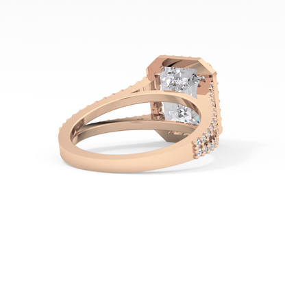 Emerald Halo & Split Shank Pave Lab Grown Diamond Engagement Ring
