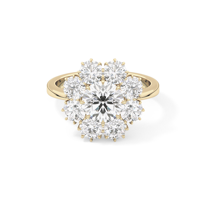 Round Cluster Lab Grown Diamond Engagement Ring