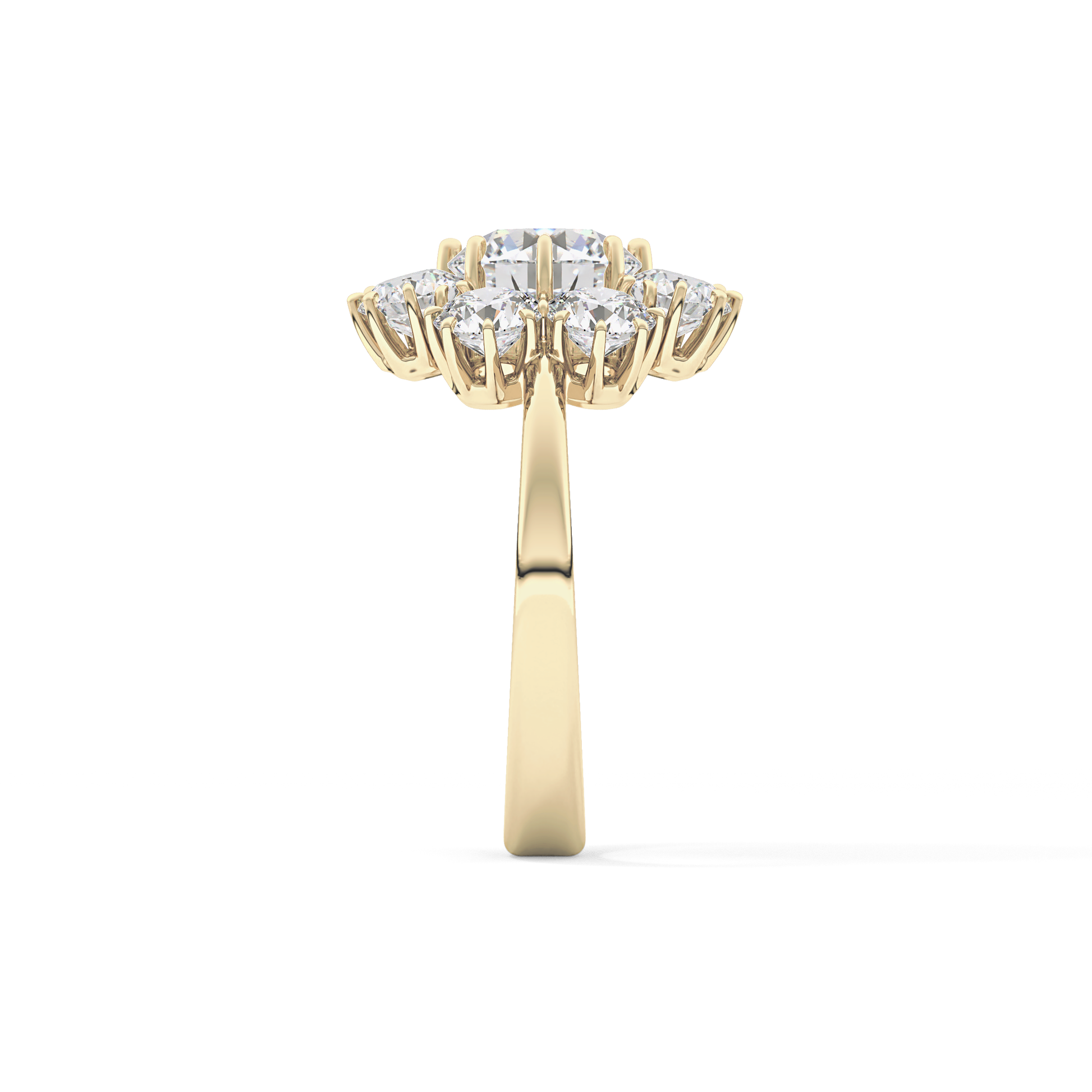Round Cluster Lab Grown Diamond Engagement Ring