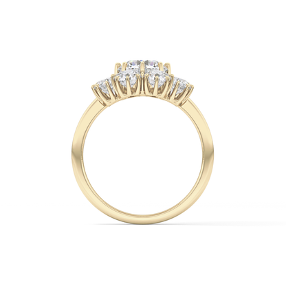 Round Cluster Lab Grown Diamond Engagement Ring