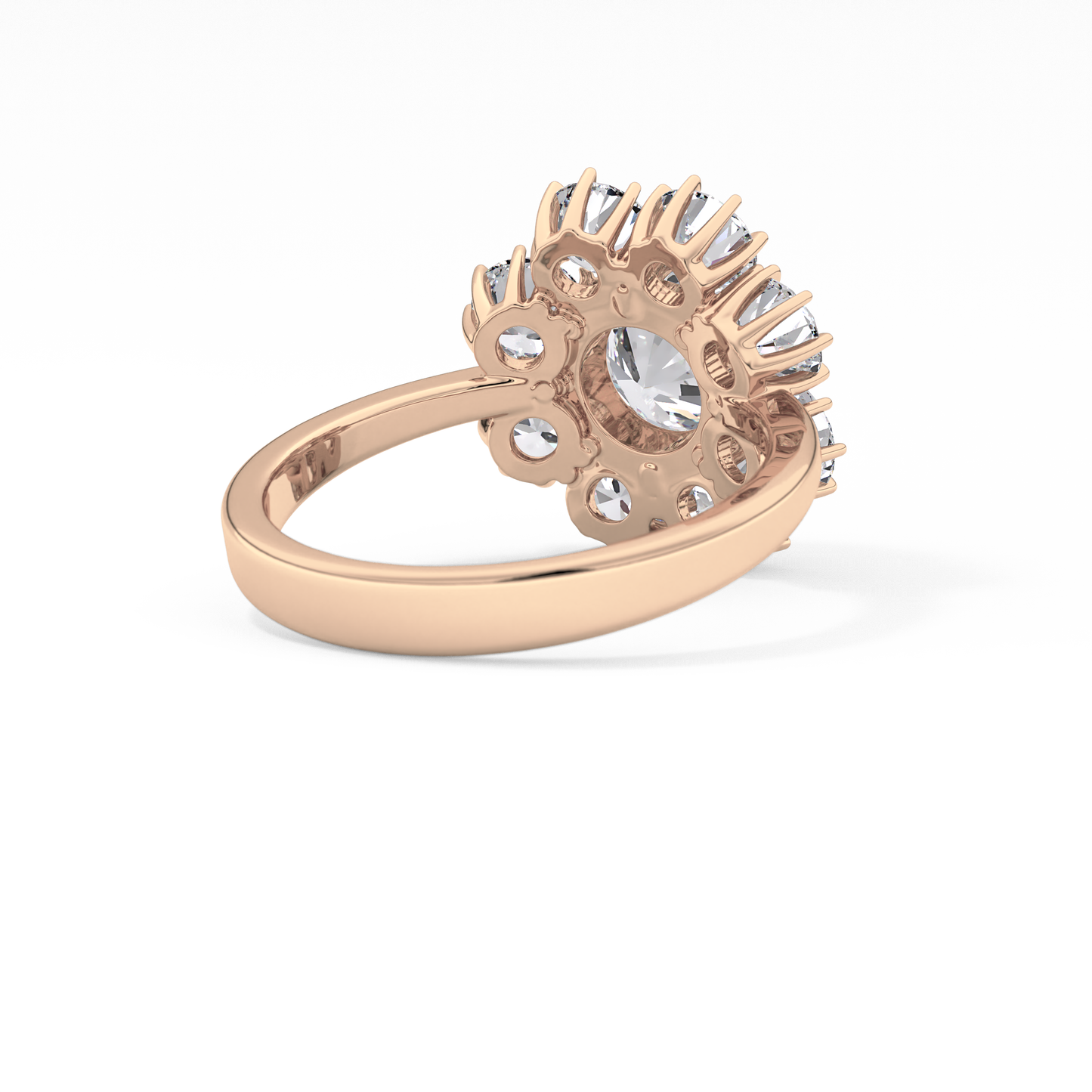 Round Cluster Lab Grown Diamond Engagement Ring
