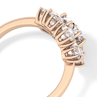 Round Cluster Lab Grown Diamond Engagement Ring