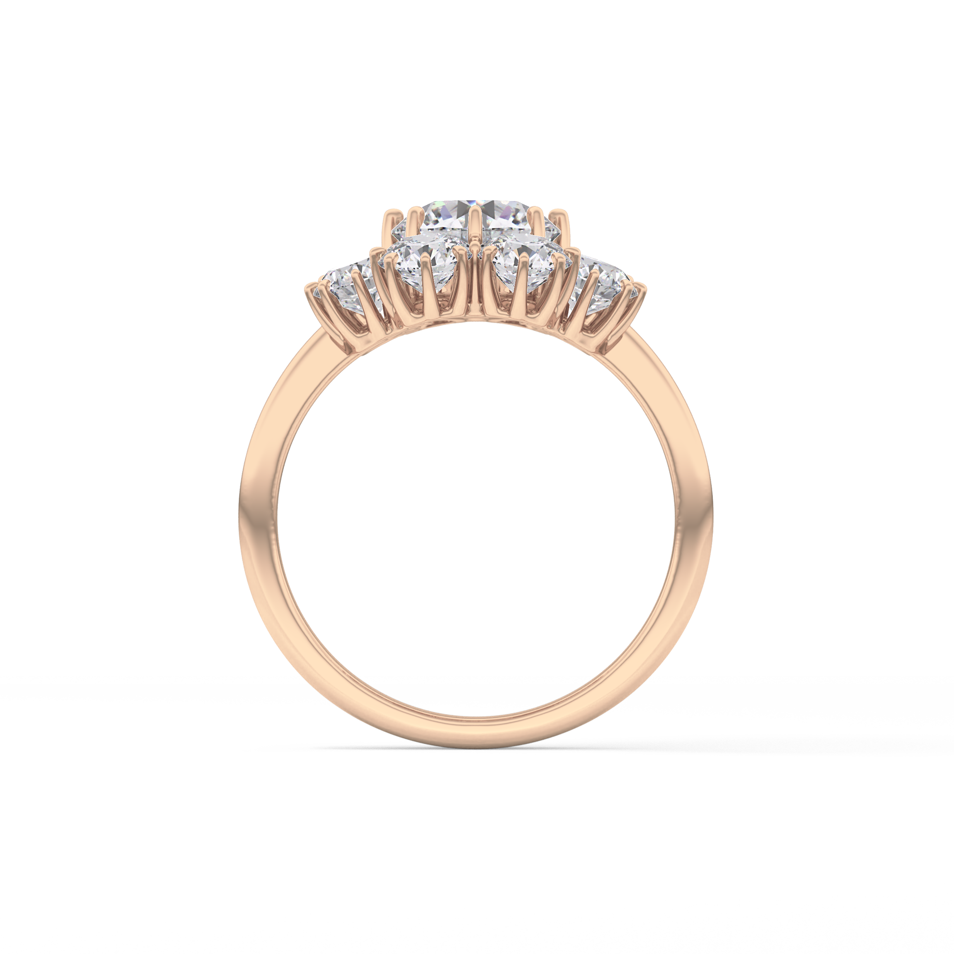 Round Cluster Lab Grown Diamond Engagement Ring