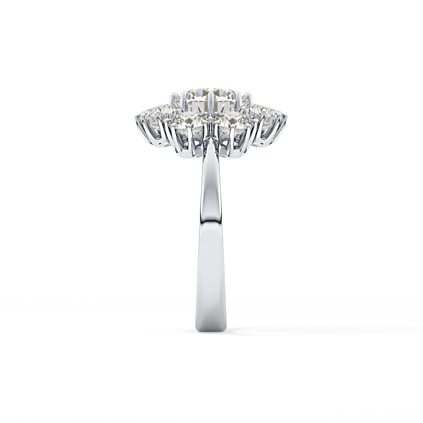 Round Cluster Lab Grown Diamond Engagement Ring